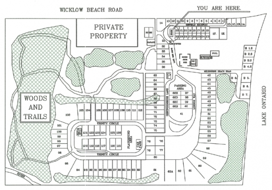 Campground map of Jubalee Beach Park
